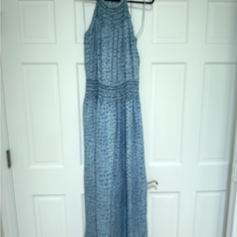 Blue Patterned Maxi Dress